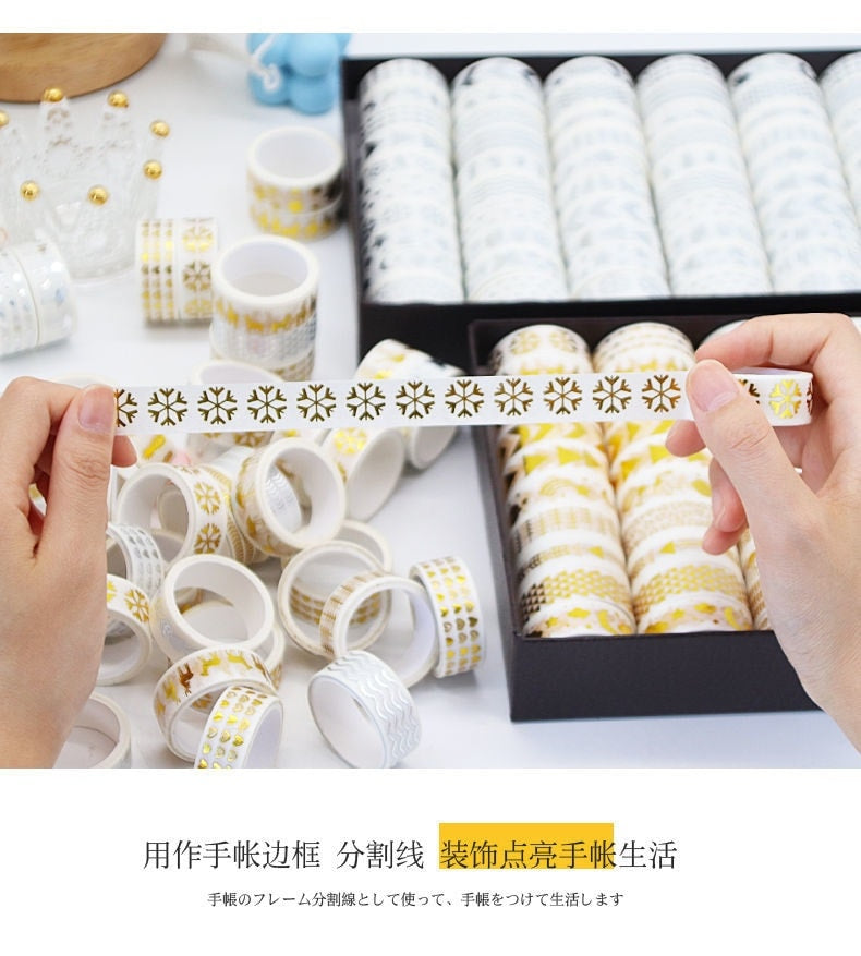 Dreamycolours® Long border golden&silver washi tapes