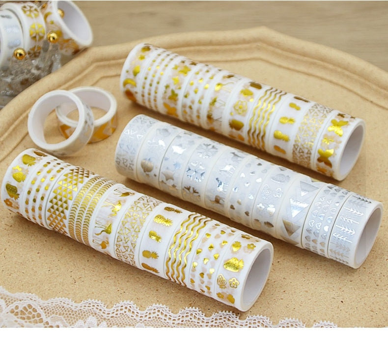 Dreamycolours® Long border golden&silver washi tapes