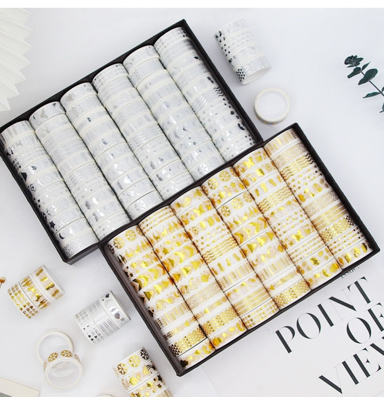 Dreamycolours® Long border golden&silver washi tapes