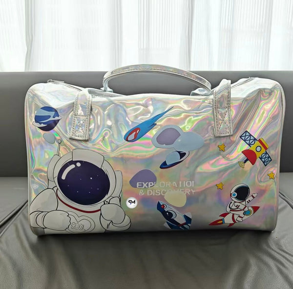 Holographic travel duffel bag